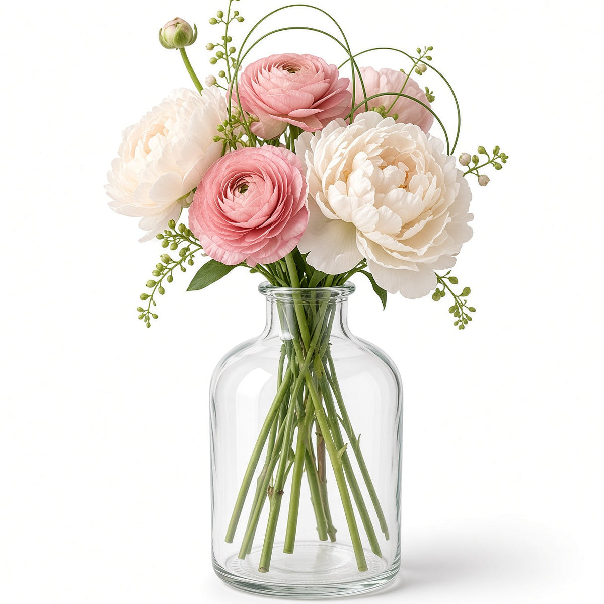 Alana Clear Glass Bud Vases Bottle Set (SET OF 3)