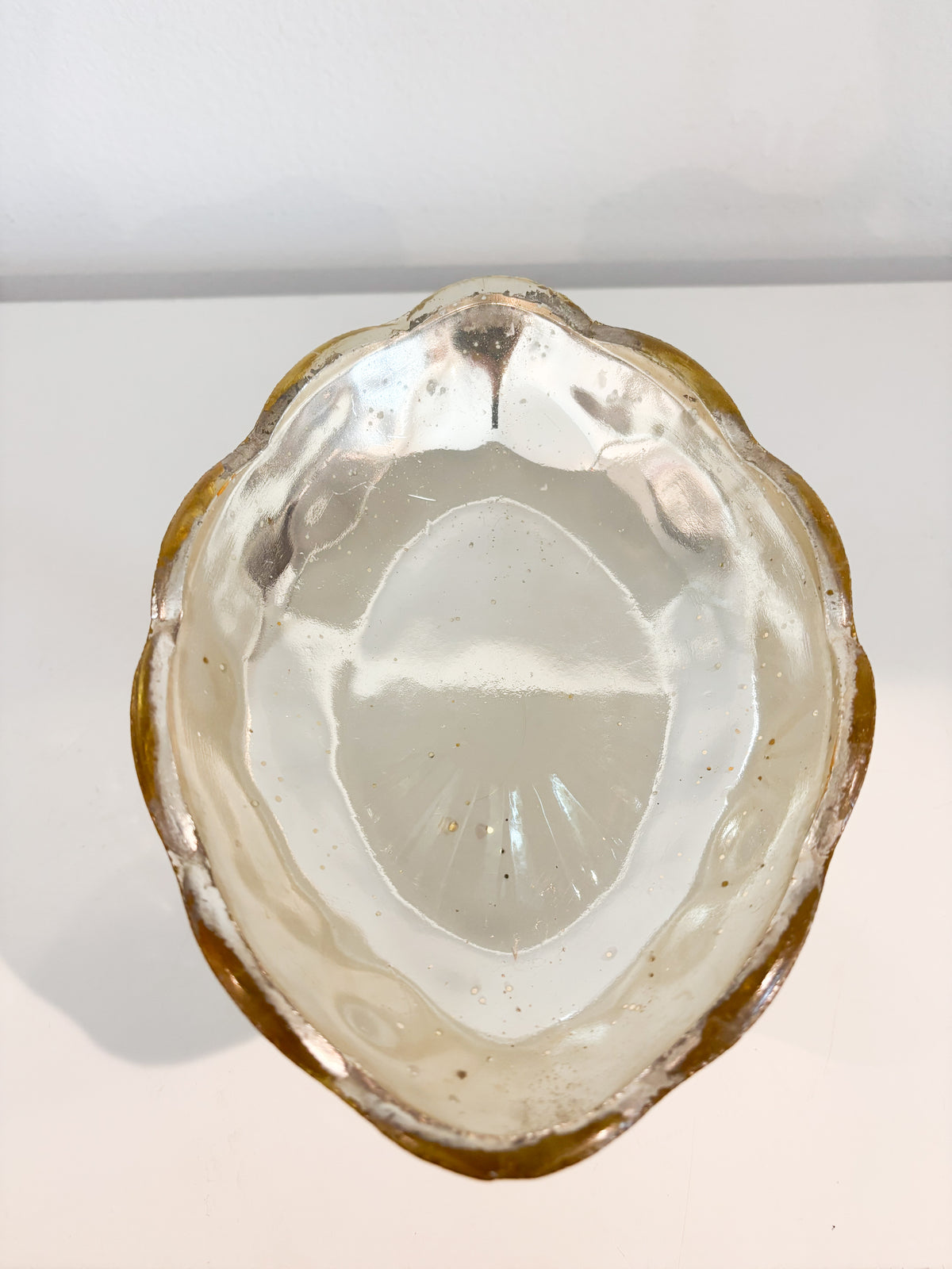 Bellara Handcrafted Gold Mercury Glass Oval Compote Vase
