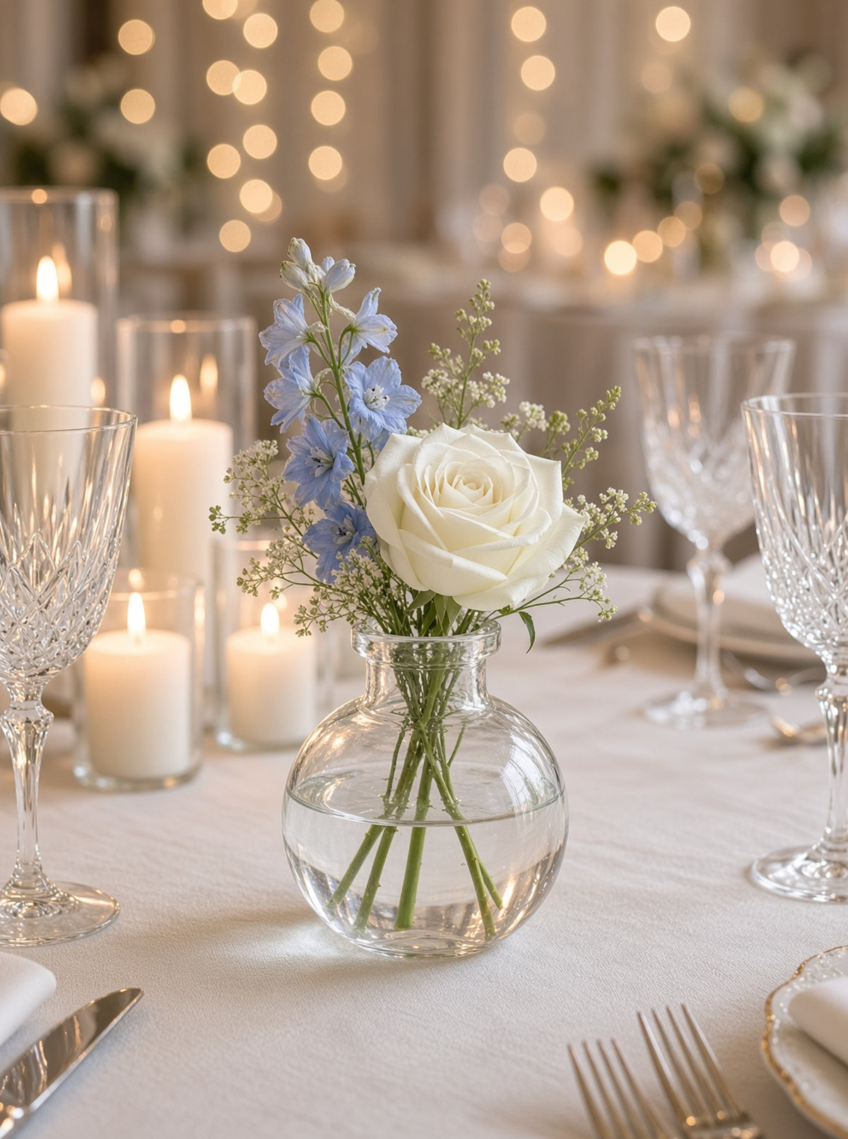 Blossom Bubble Clear Glass Bud Vase Set (SET OF 4)