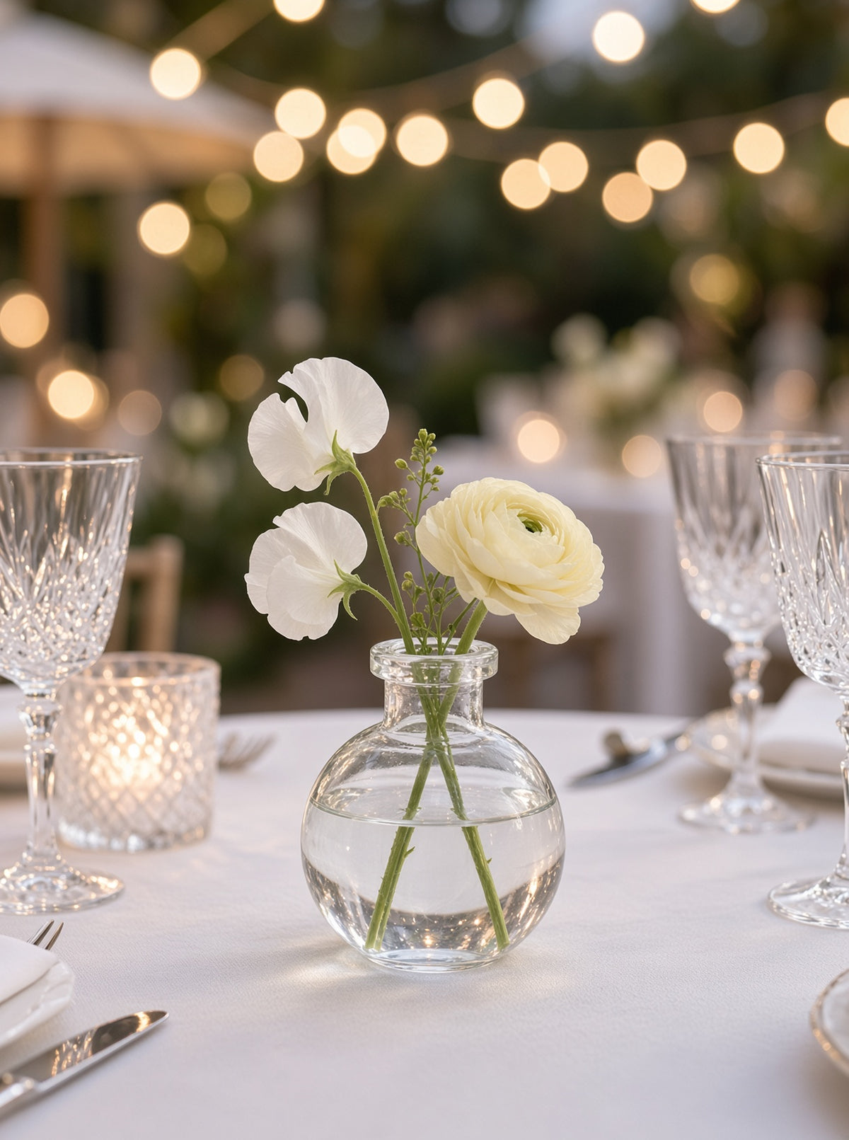 Blossom Bubble Clear Glass Bud Vase Set (SET OF 4)