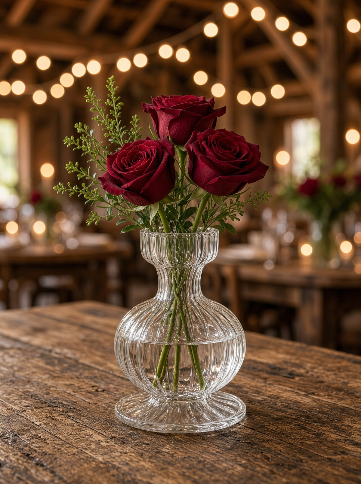 Boutique Mouth-Blown Clear Glass Bud Vase Set (SET OF 2)