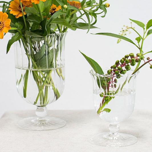 Classic Handmade Mouth-Blown Clear Glass Vase