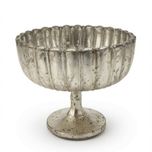 Elsa Champagne Metallic Glass Compote Vase