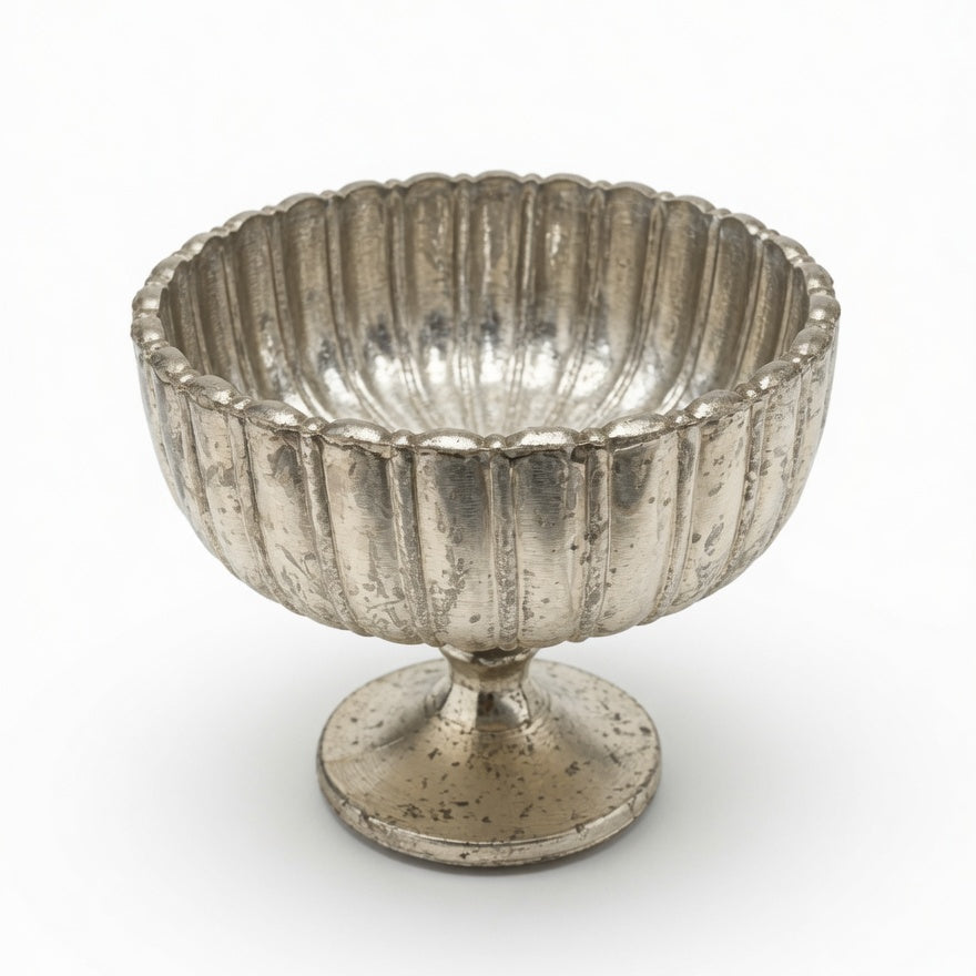 Elsa Champagne Metallic Glass Compote Vase