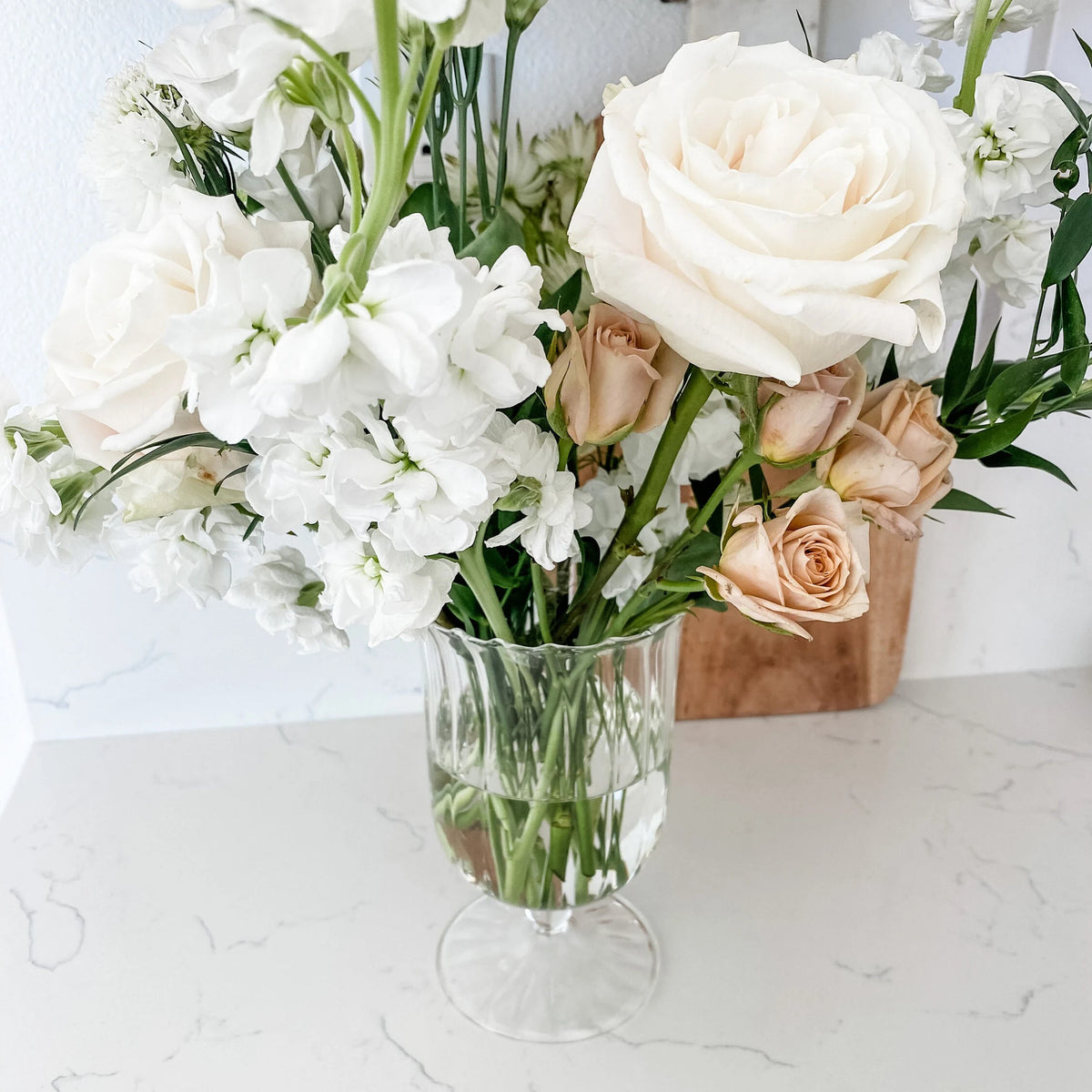 Classic Handmade Mouth-Blown Clear Glass Vase