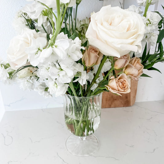 June Handmade Mouth-Blown Clear Glass Vase