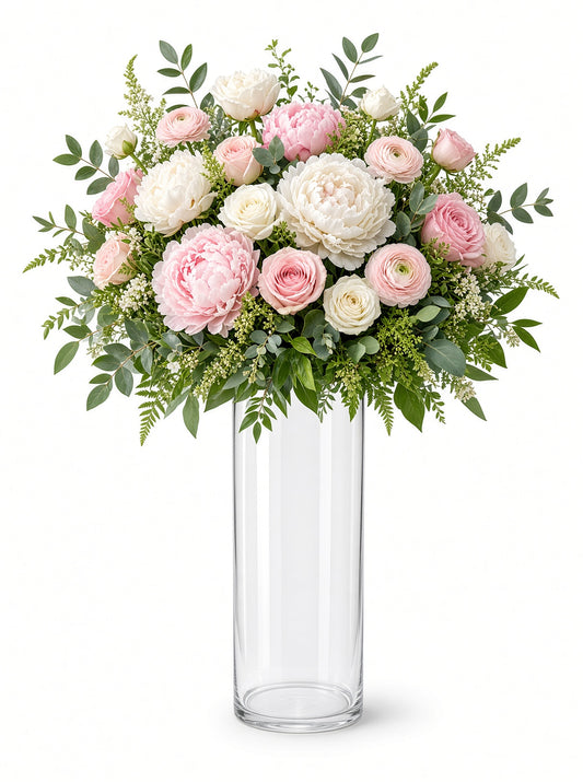Lumen Tall Clear Glass Cylinder Vase