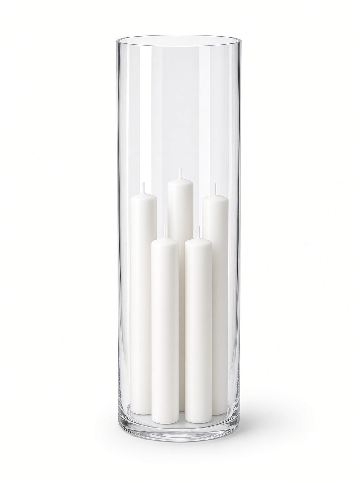 Lumen Tall Clear Glass Cylinder Vase