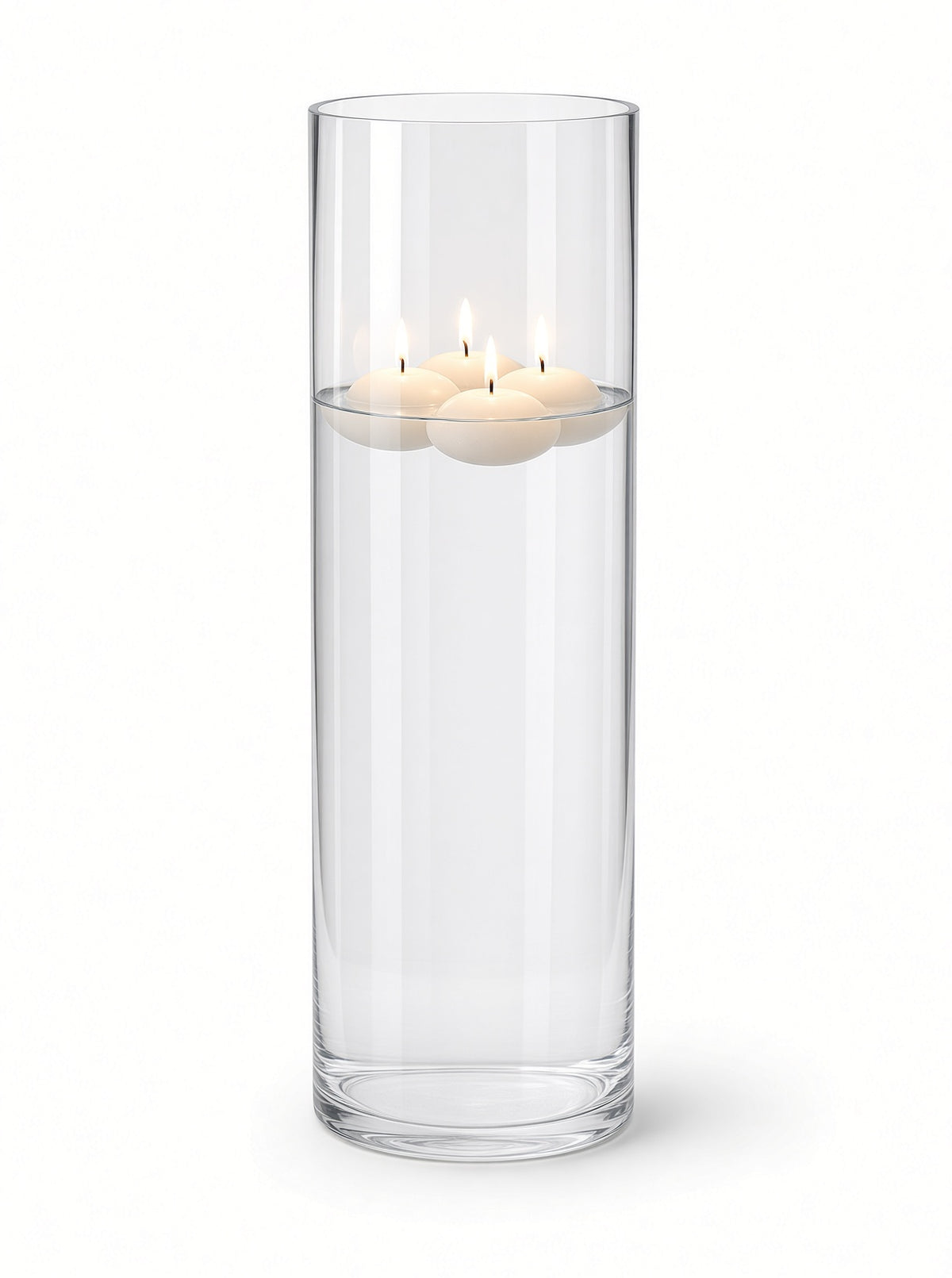 Lumen Tall Clear Glass Cylinder Vase