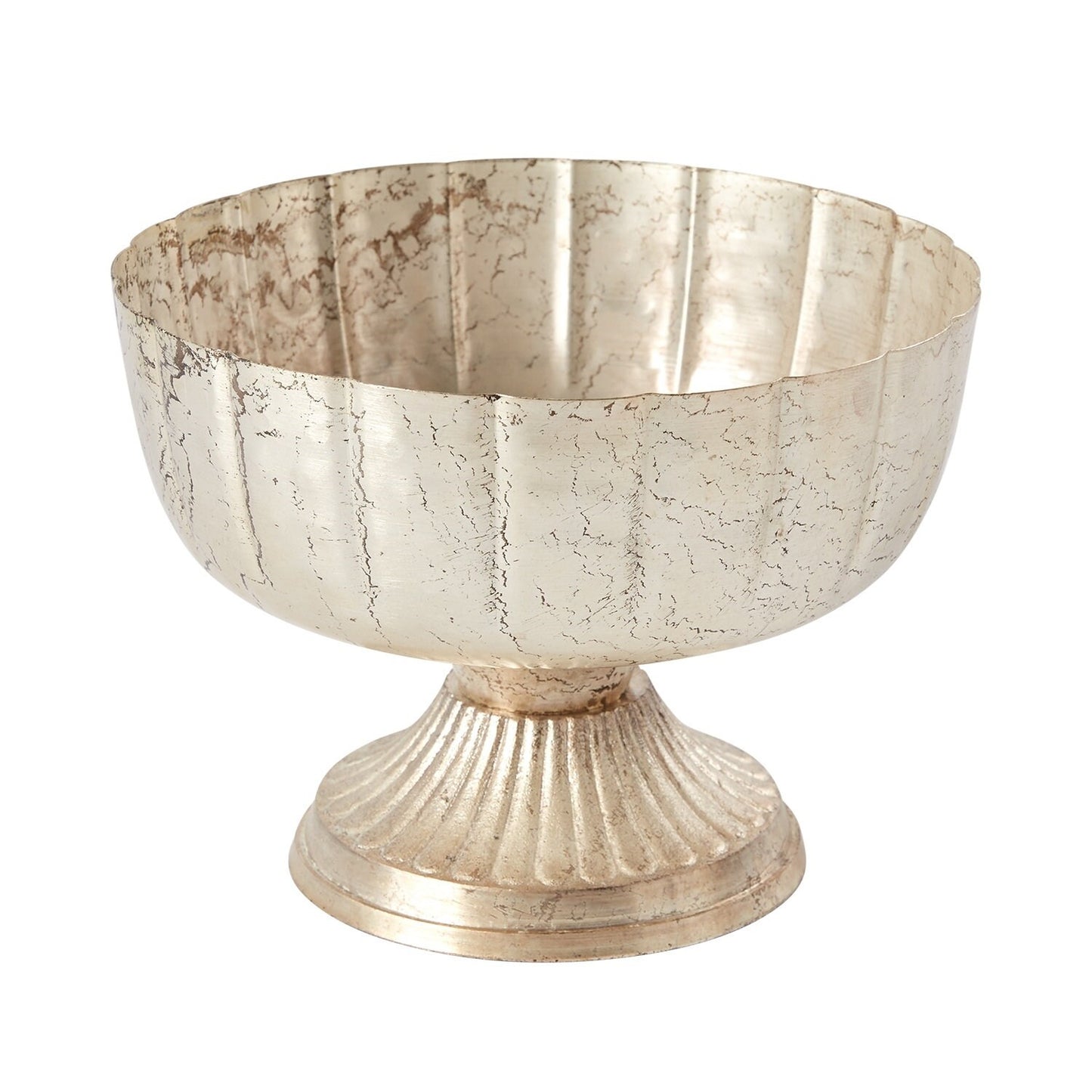Novara Handmade Champagne Metal Compote Vase