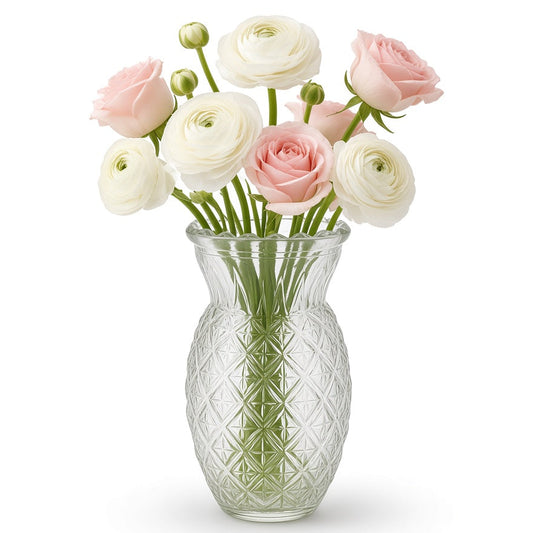 Pixie Pineapple Clear Glass Bud Vases Large Bottle Size (SET OF 2)