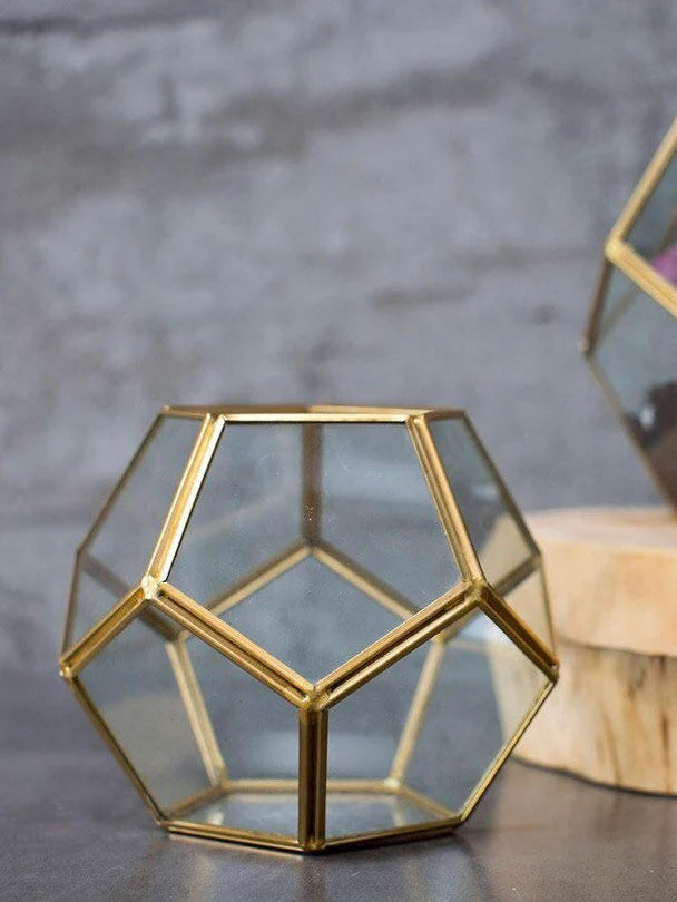 Theo Hexagon Geometric Glass Terrarium Vase