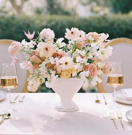 Modern White Ceramic Centerpiece Compote Vase