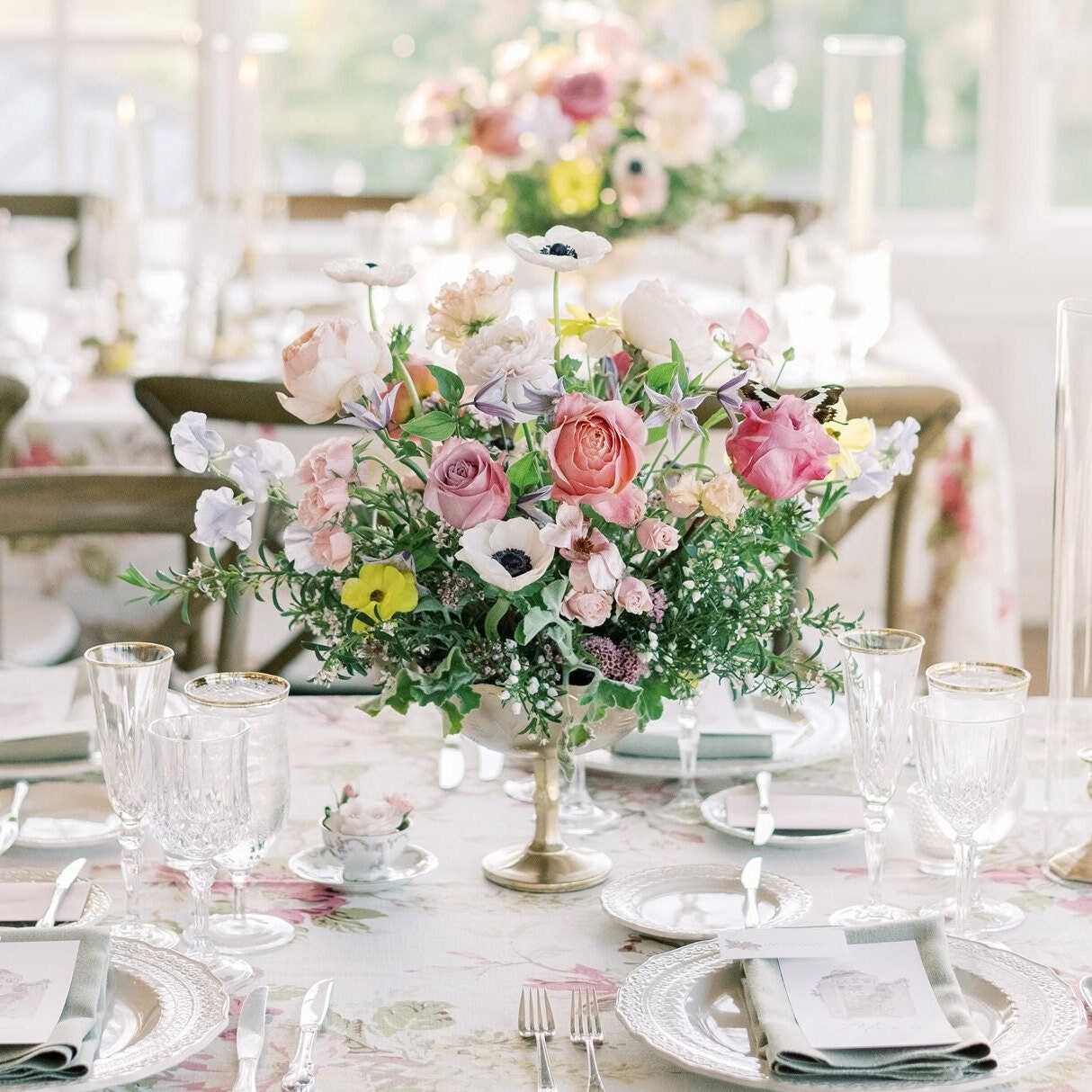 Champagne Mercury Glass Compote Vase