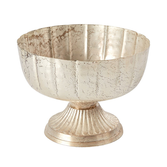 Champagne Metal Wedding Pedestal Centerpiece Compote