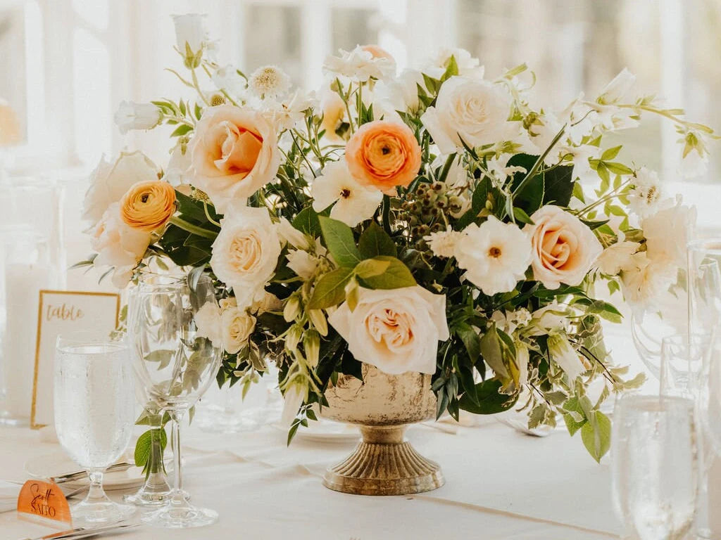 Gold Metal Wedding Pedestal Centerpiece Compote