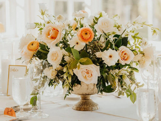 Gold Metal Wedding Pedestal Centerpiece Compote