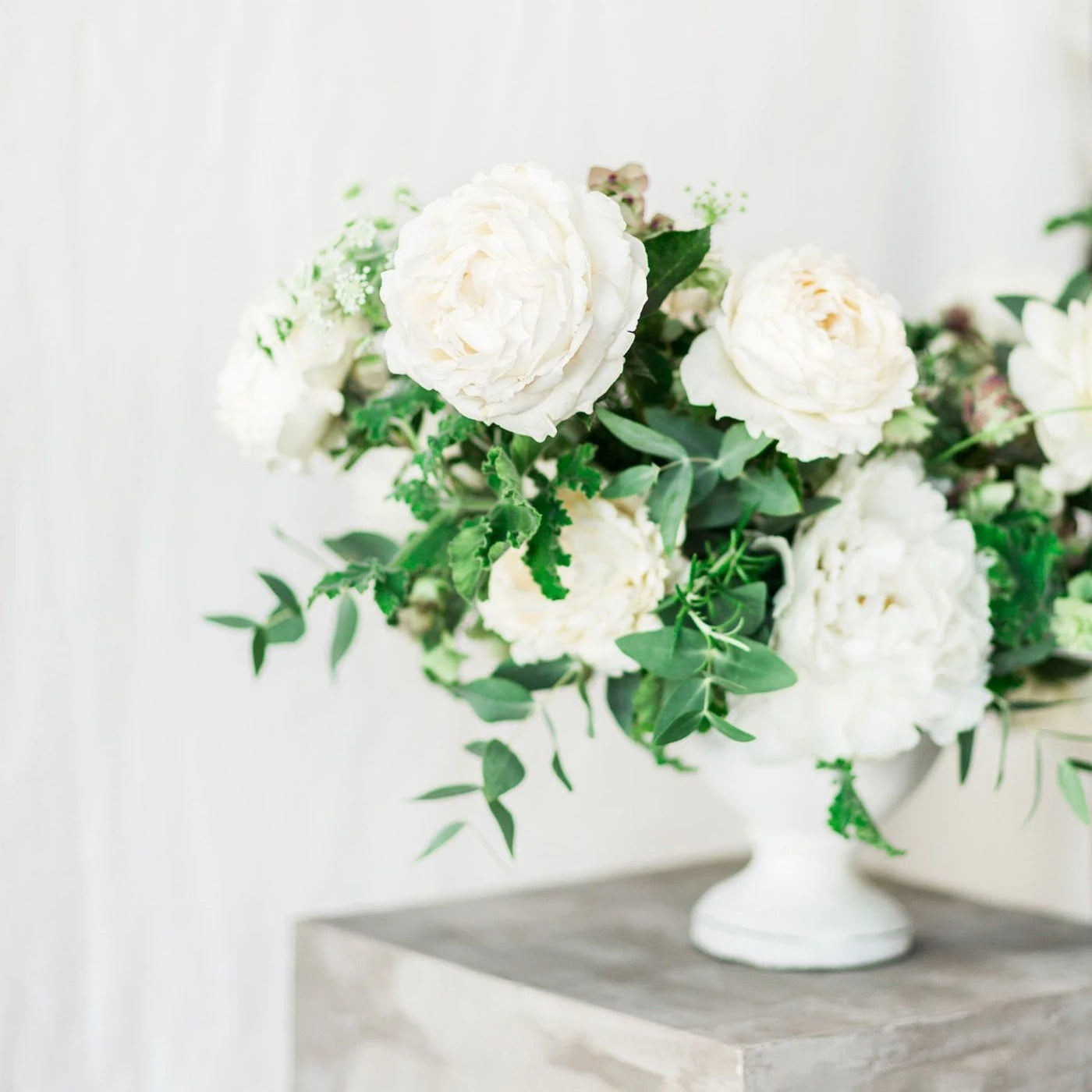 Modern White Ceramic Centerpiece Compote Vase