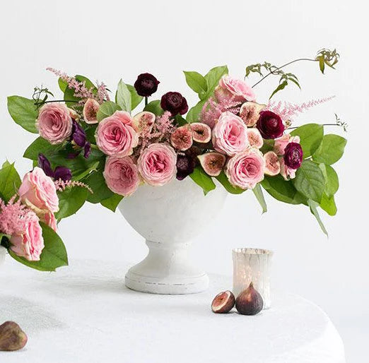 Modern White Ceramic Centerpiece Compote Vase