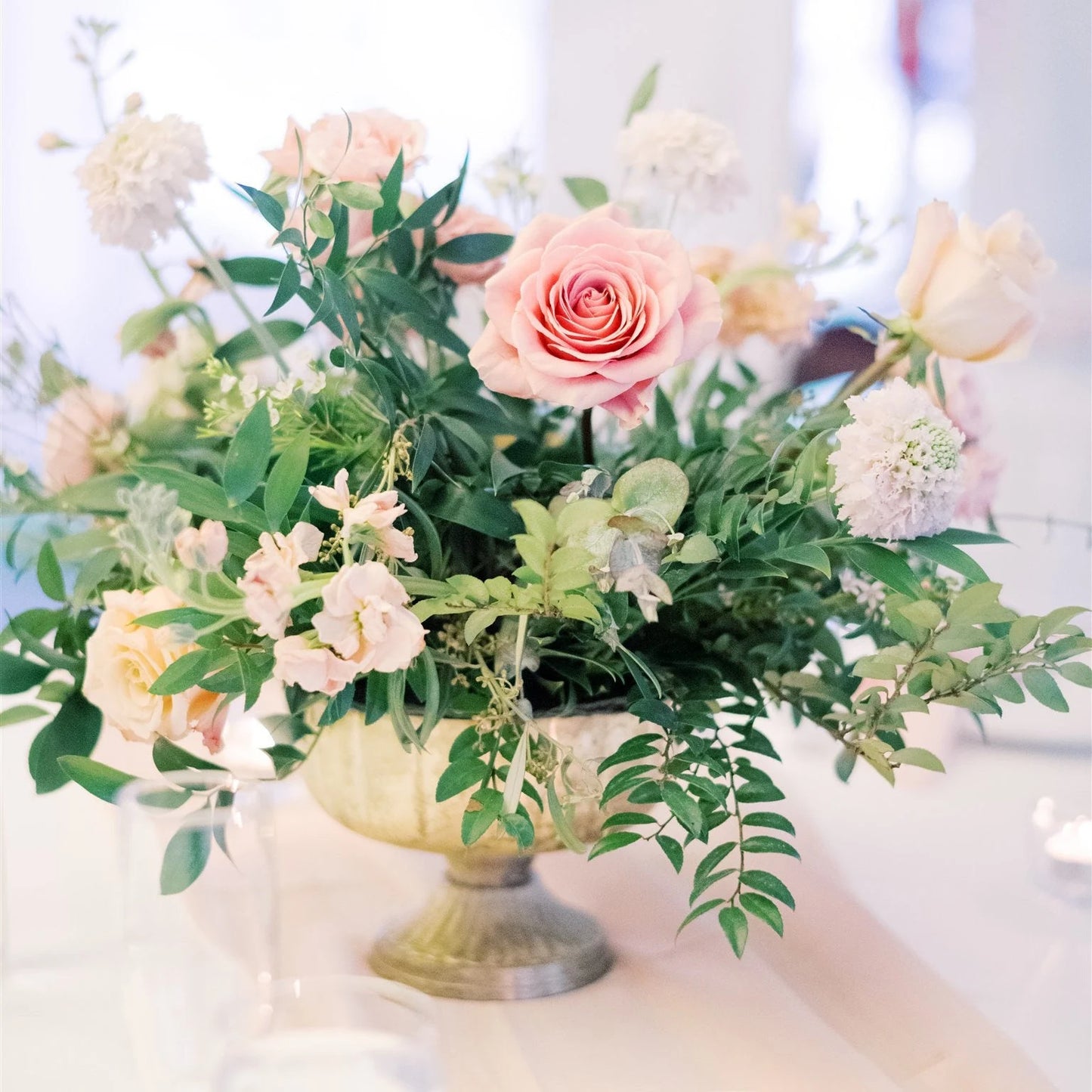 Gold Metal Wedding Pedestal Centerpiece Compote