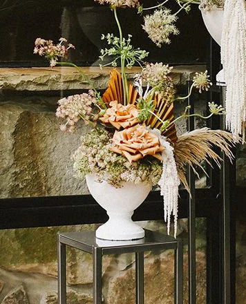 Modern White Ceramic Centerpiece Compote Vase