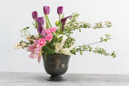 Dark Bronze Metal Wedding Pedestal Centerpiece Compote