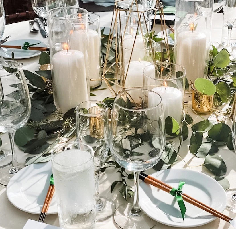 Arlyn Gold Metal Geometric Lantern Vase (Includes Glass Hurricane for Candle)