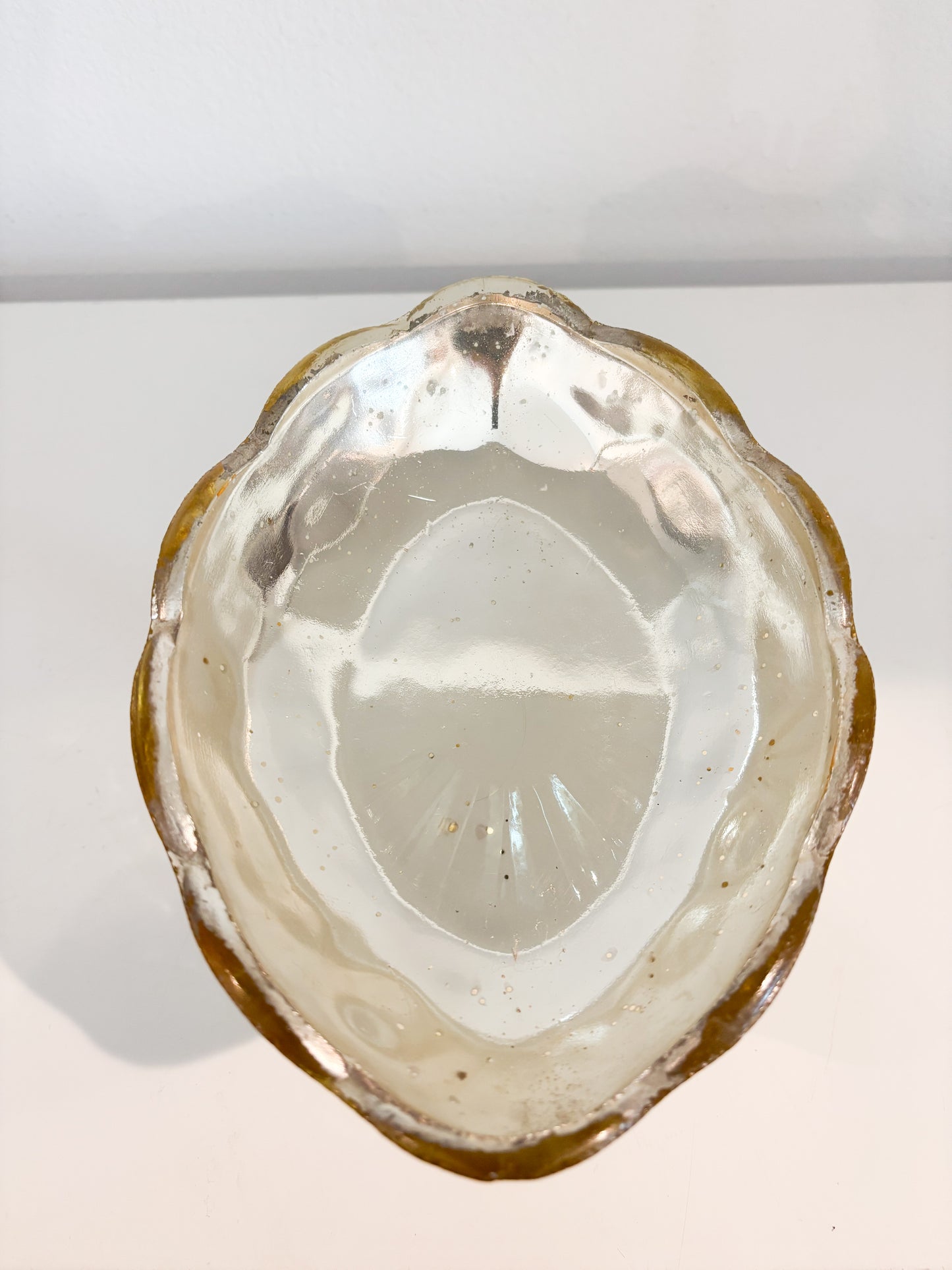 Bellara Handcrafted Gold Mercury Glass Oval Compote Vase
