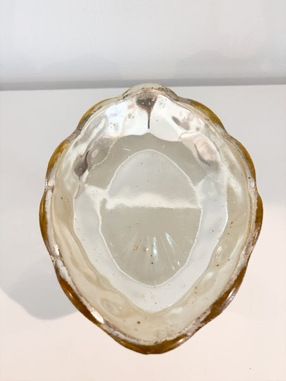 Bellara Handcrafted Gold Mercury Glass Oval Compote Vase