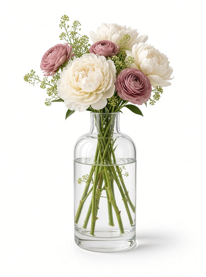 Bliss Tall Clear Glass Apothecary Bottle Bud Vase