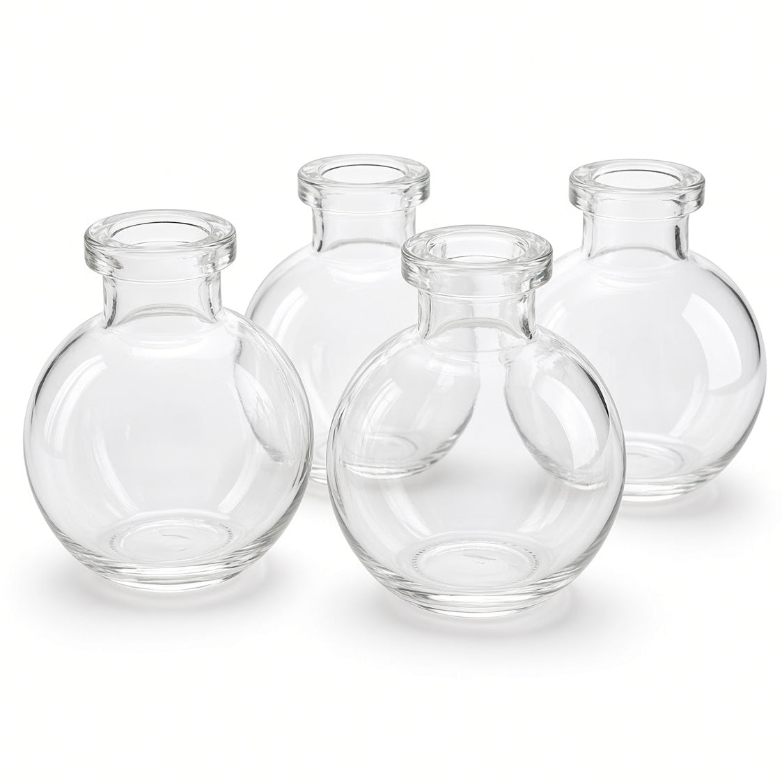 Blossom Bubble Clear Glass Bud Vase Set (SET OF 4)