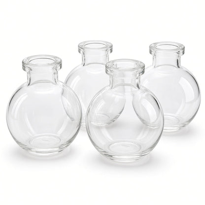 Blossom Bubble Clear Glass Bud Vase Set (SET OF 4)