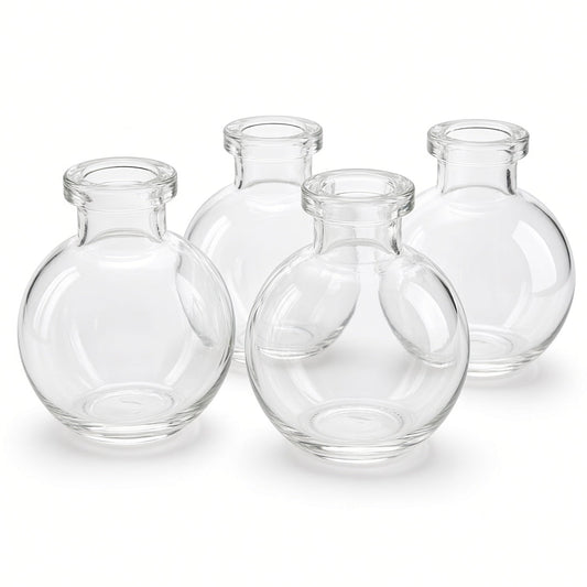 Blossom Bubble Clear Glass Bud Vase Set (SET OF 4)