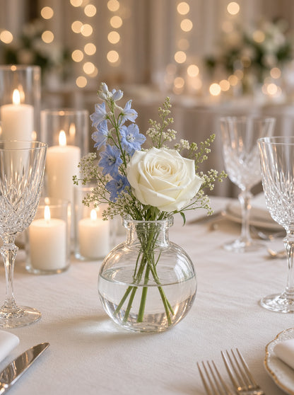 Blossom Bubble Clear Glass Bud Vase Set (SET OF 4)