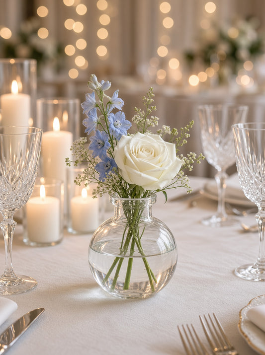 Blossom Bubble Clear Glass Bud Vase Set (SET OF 4)