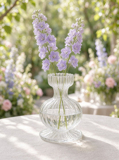 Boutique Mouth-Blown Clear Glass Bud Vase Set (SET OF 2)