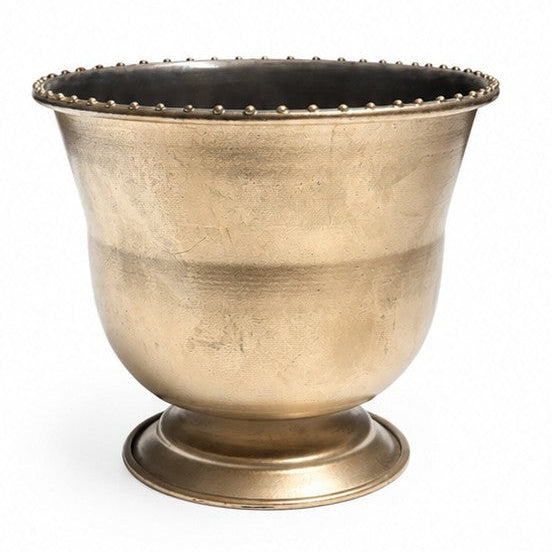 Celene Handcrafted Metal Pedestal Compote Vase