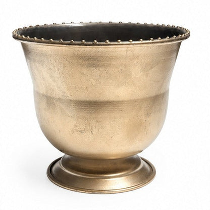 Celene Handcrafted Metal Pedestal Compote Vase