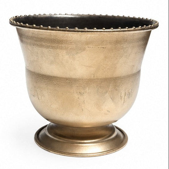 Celene Handcrafted Metal Pedestal Compote Vase