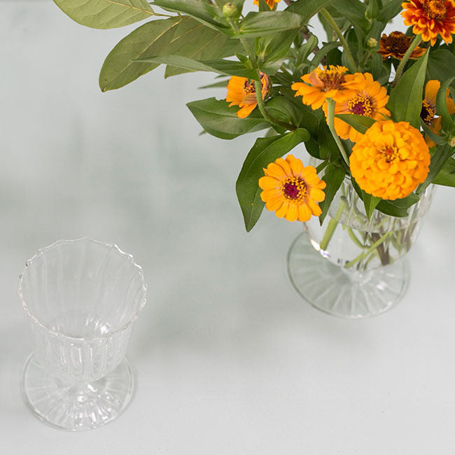 Classic Handmade Mouth-Blown Clear Glass Vase
