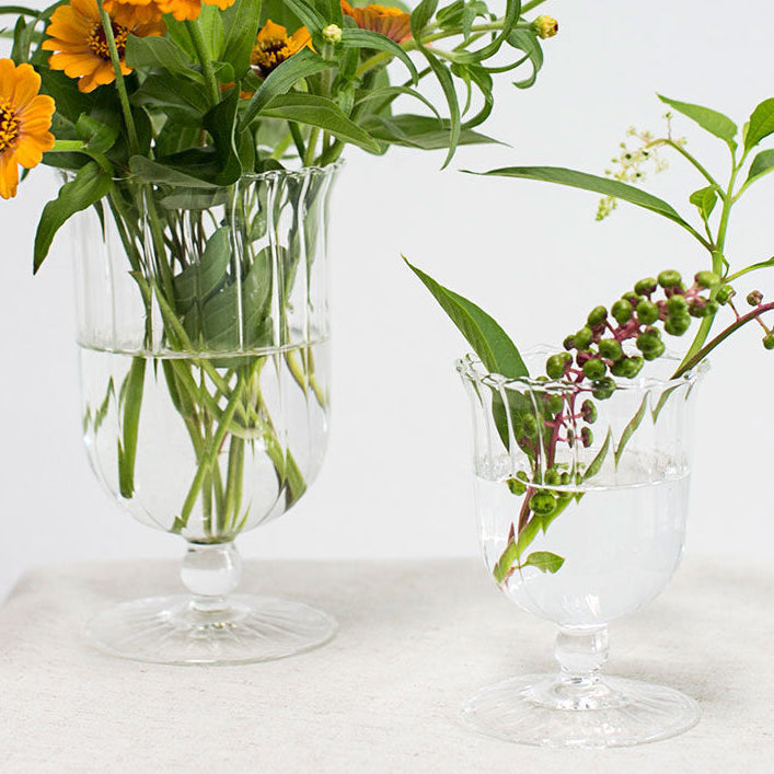 Classic Handmade Mouth-Blown Clear Glass Vase