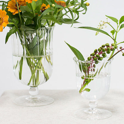 Classic Handmade Mouth-Blown Clear Glass Vase