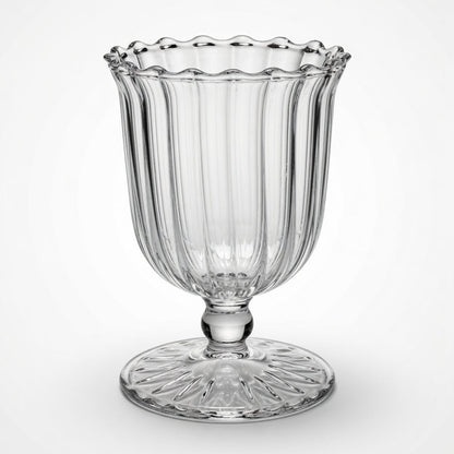 Classic Handmade Mouth-Blown Clear Glass Vase