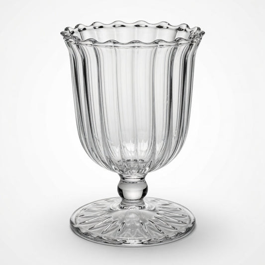Classic Handmade Mouth-Blown Clear Glass Vase