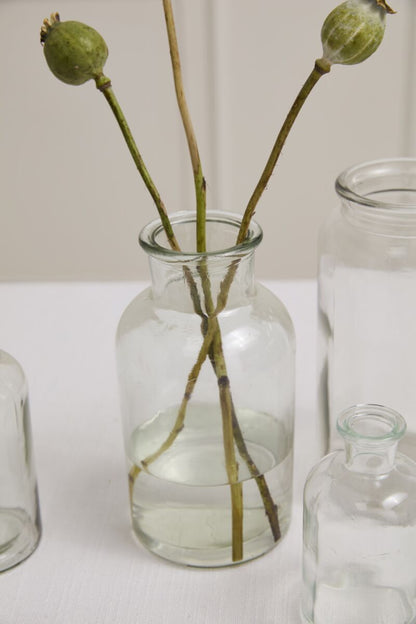 Millie Handcrafted Clear Glass Bud Vase Bottle Set (Set of 2)
