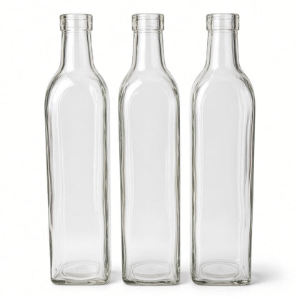 Cleo Tall Clear Glass Bottle Bud Vase Set (SET OF 3)