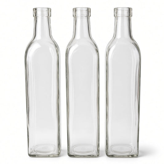 Cleo Tall Clear Glass Bottle Bud Vase Set (SET OF 3)