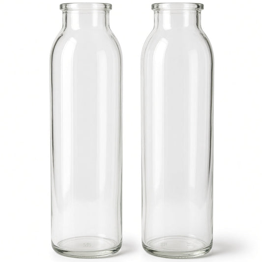 Daisy Clear Glass Bottle Bud Vase Set (SET OF 2)