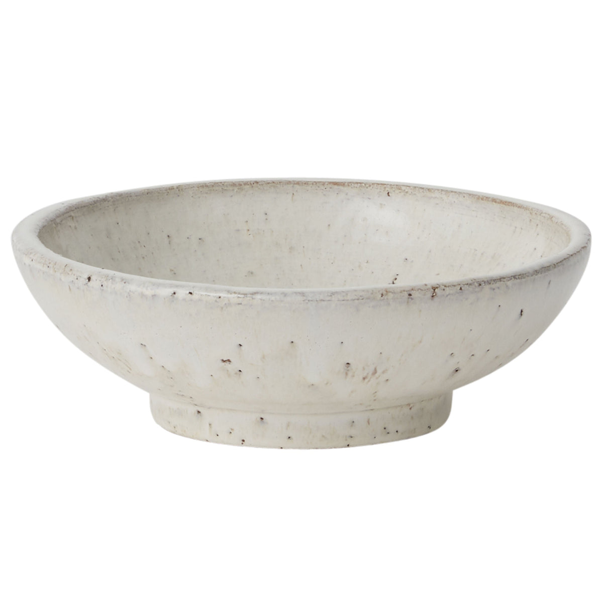 Davina Large White Ceramic Low Compote Bowl