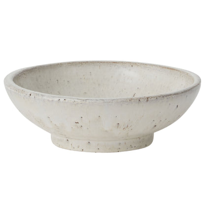 Davina Large White Ceramic Low Compote Bowl